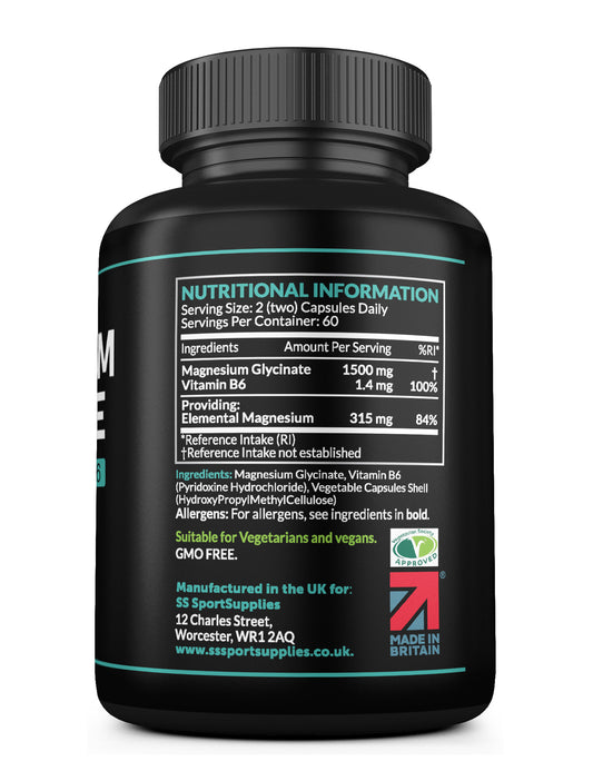 High Strength Magnesium Glycinate Capsules - 1500mg per serving