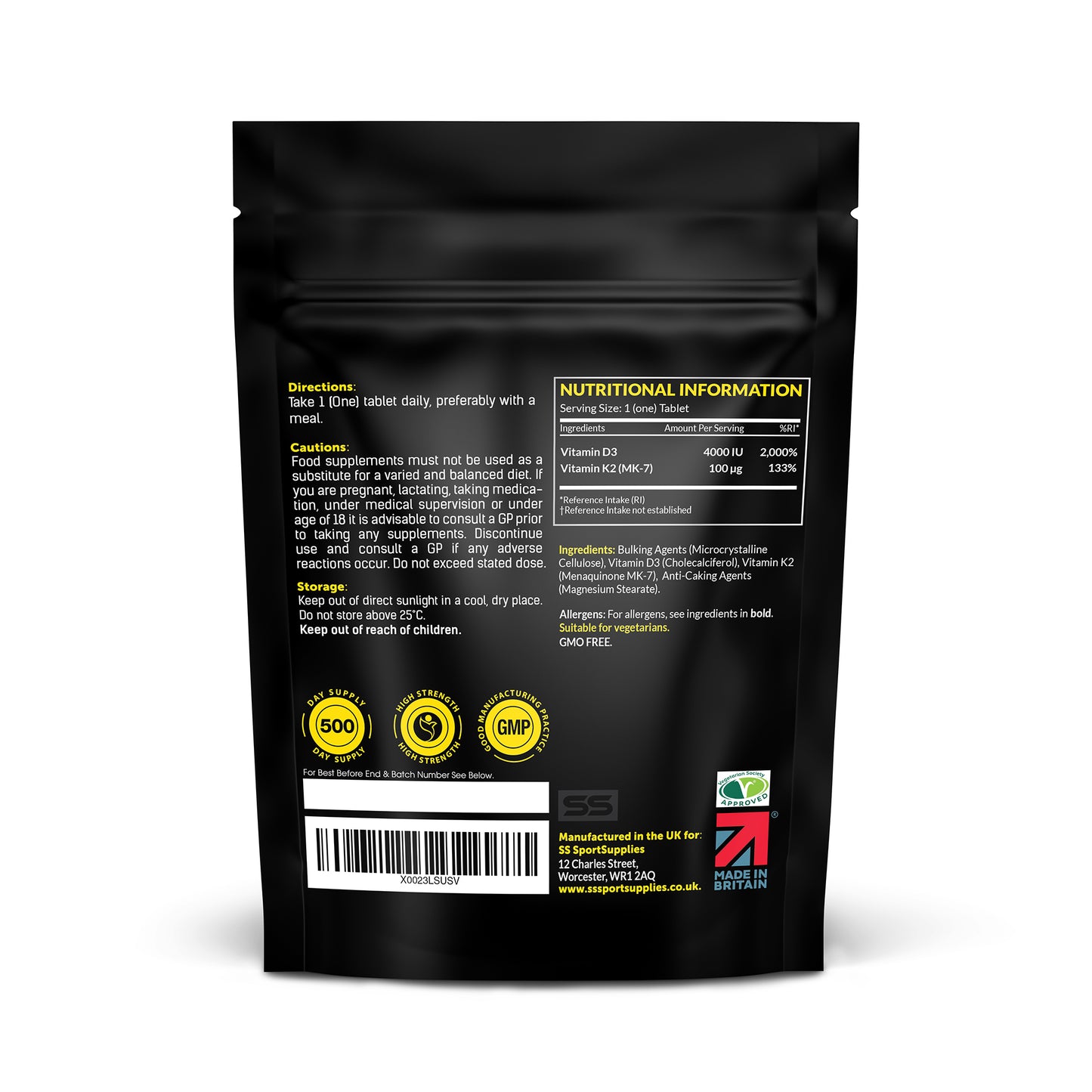 Vitamin D3 4,000iu + K2