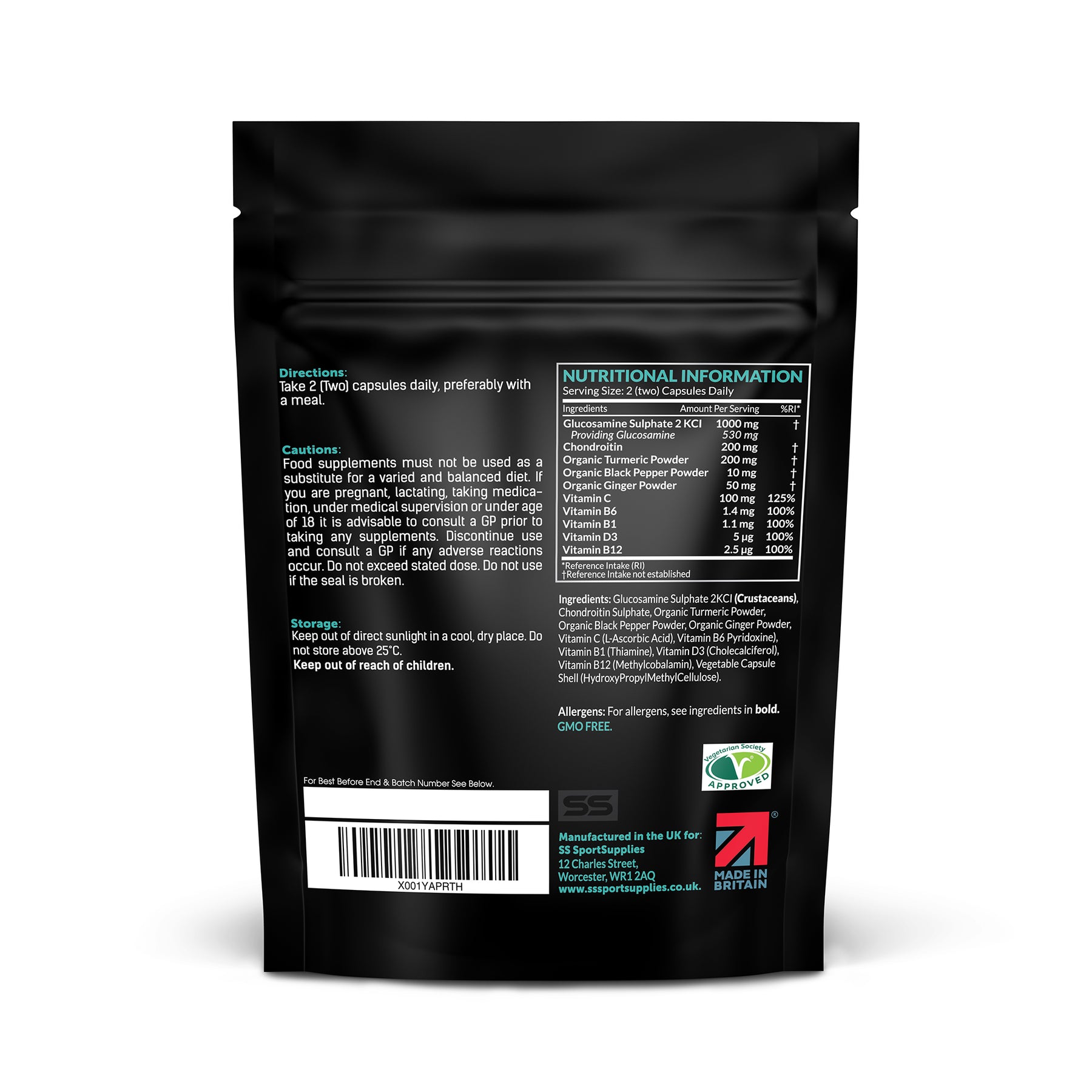 Glucosamine and Chondroitin High Strength Plus 5 Vitamins - 120 Glucosamine Capsules
