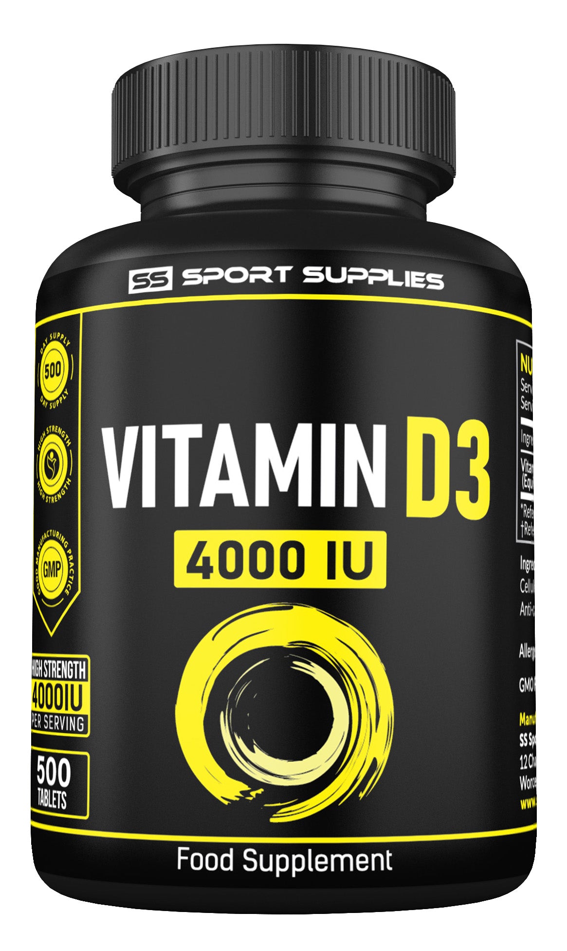 Vitamin D3 4000iu - 500 Tablets Per Pouch - 16 Months Supply