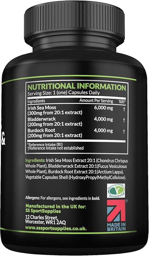 High Strength Irish Sea Moss Complex + Bladderwrack & Burdock Root Extracts