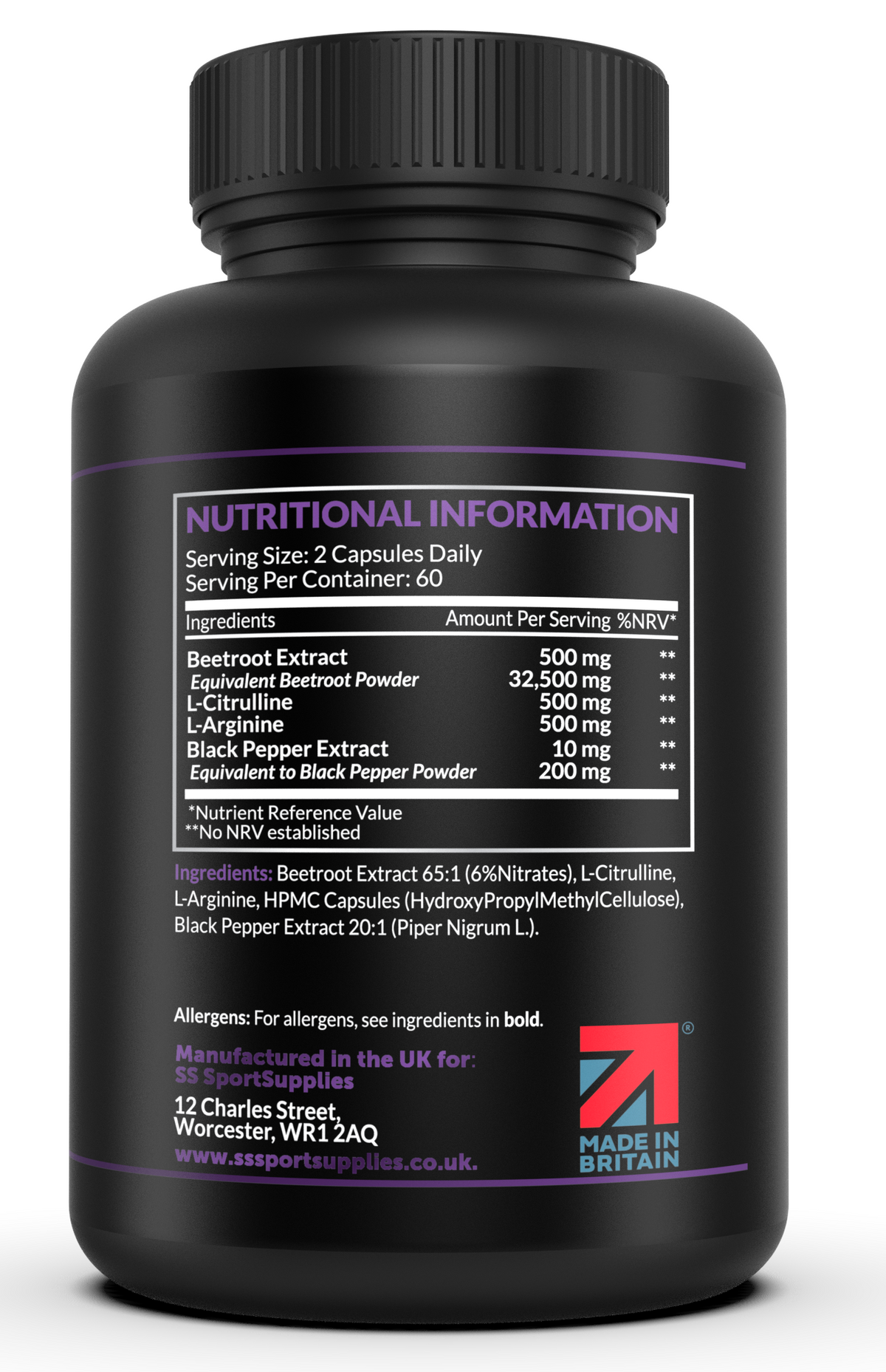 Beetroot Extract Capsules - 32,500mg - 6% Nitrates - NEW AND IMPROVED FORMULA