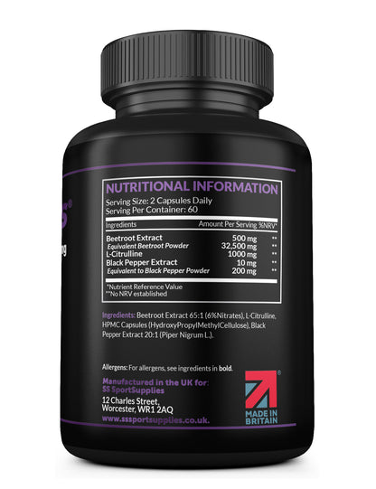 Beetroot Extract Capsules - 32,500mg - 6% Nitrates