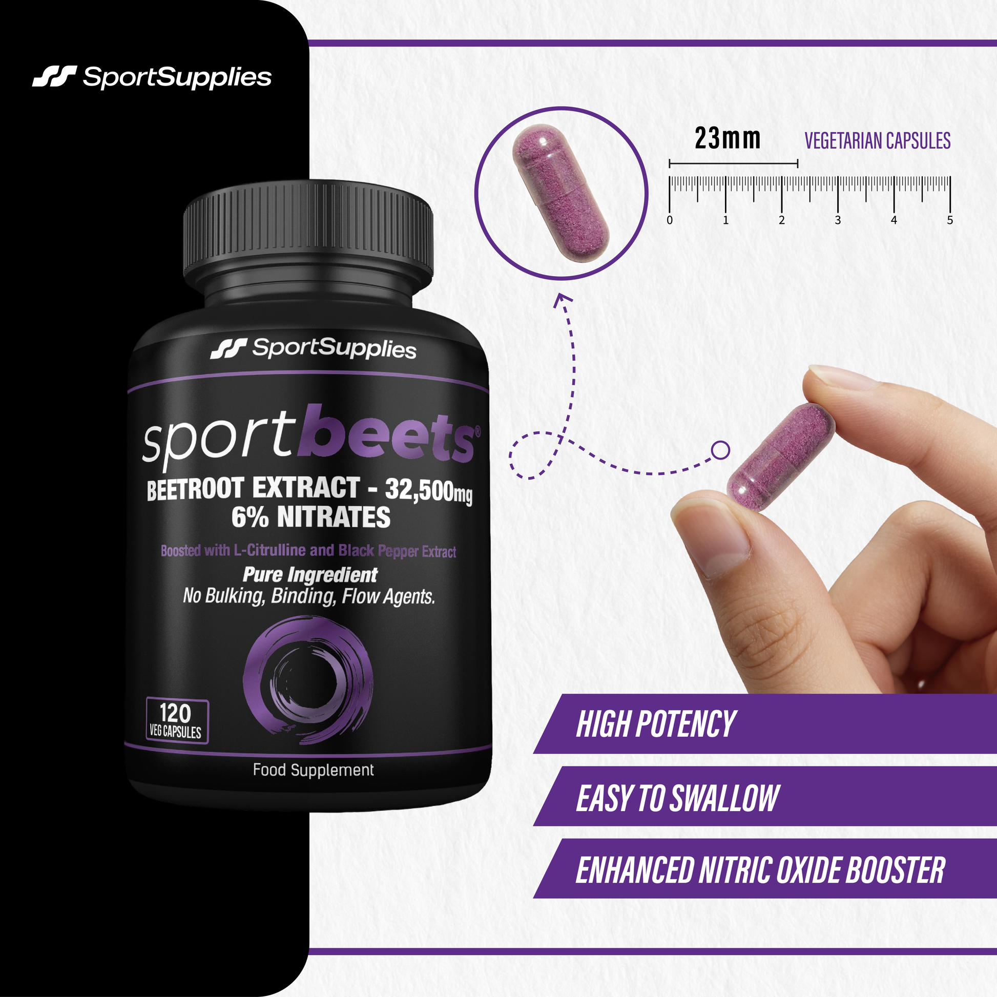 Beetroot Extract Capsules - 32,500mg - 6% Nitrates