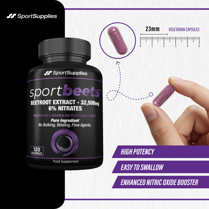 Beetroot Extract Capsules - 32,500mg - 6% Nitrates