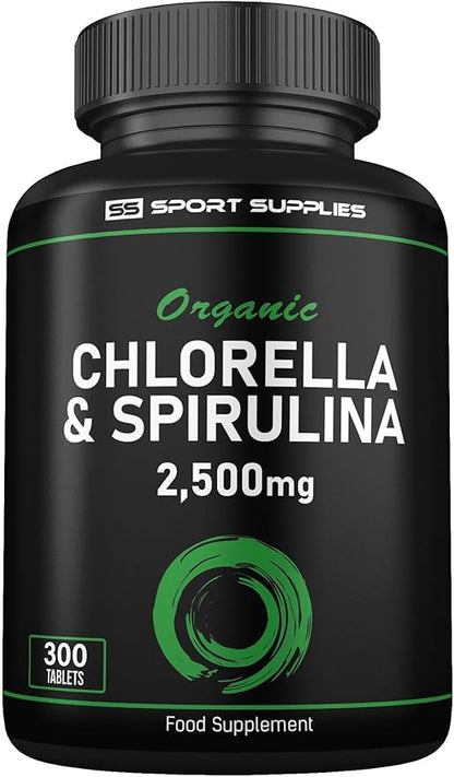 High Strength Organic Chlorella and Spirulina Tablets- 2500mg