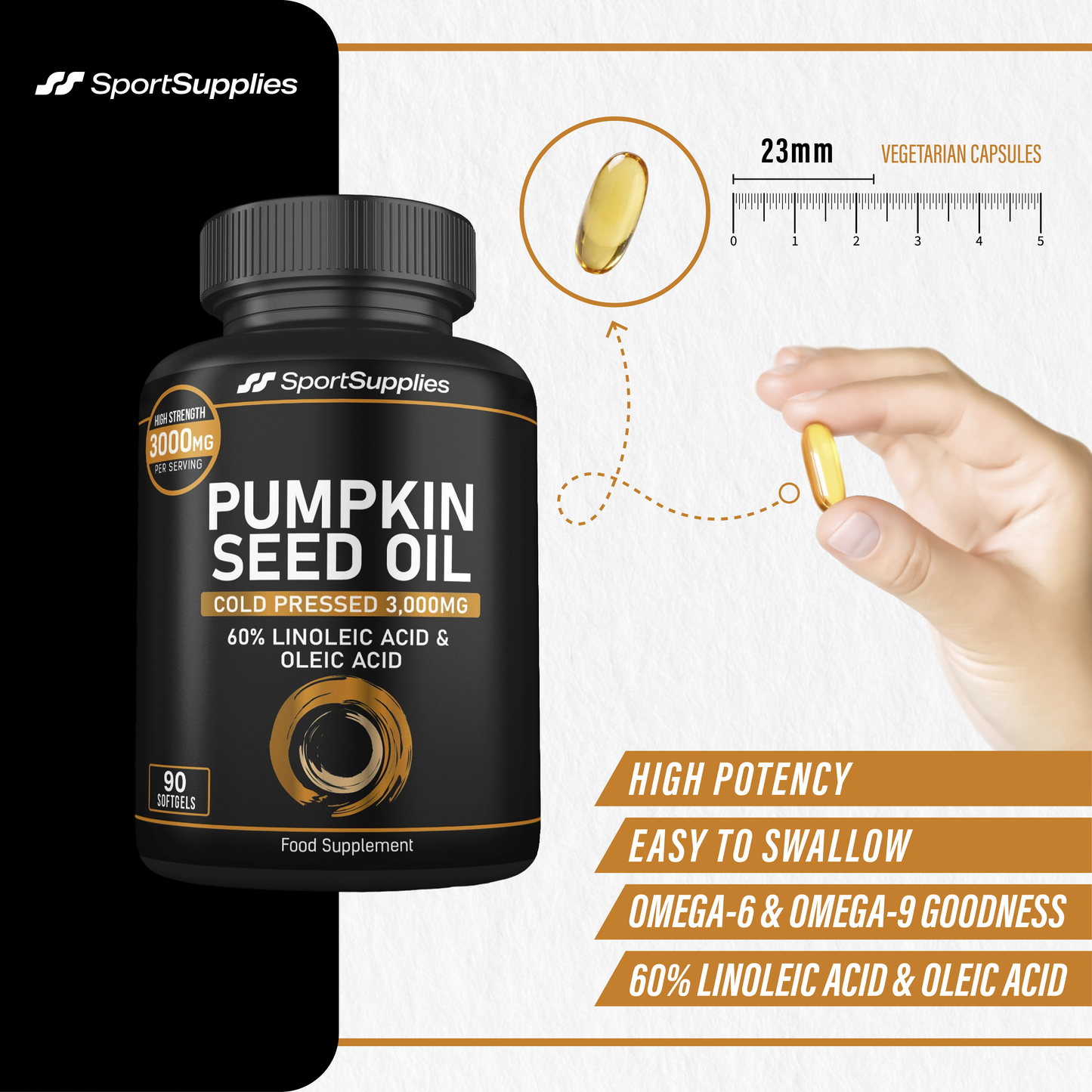 High Strength Pumpkin Seed Oil - 3,000mg per serving