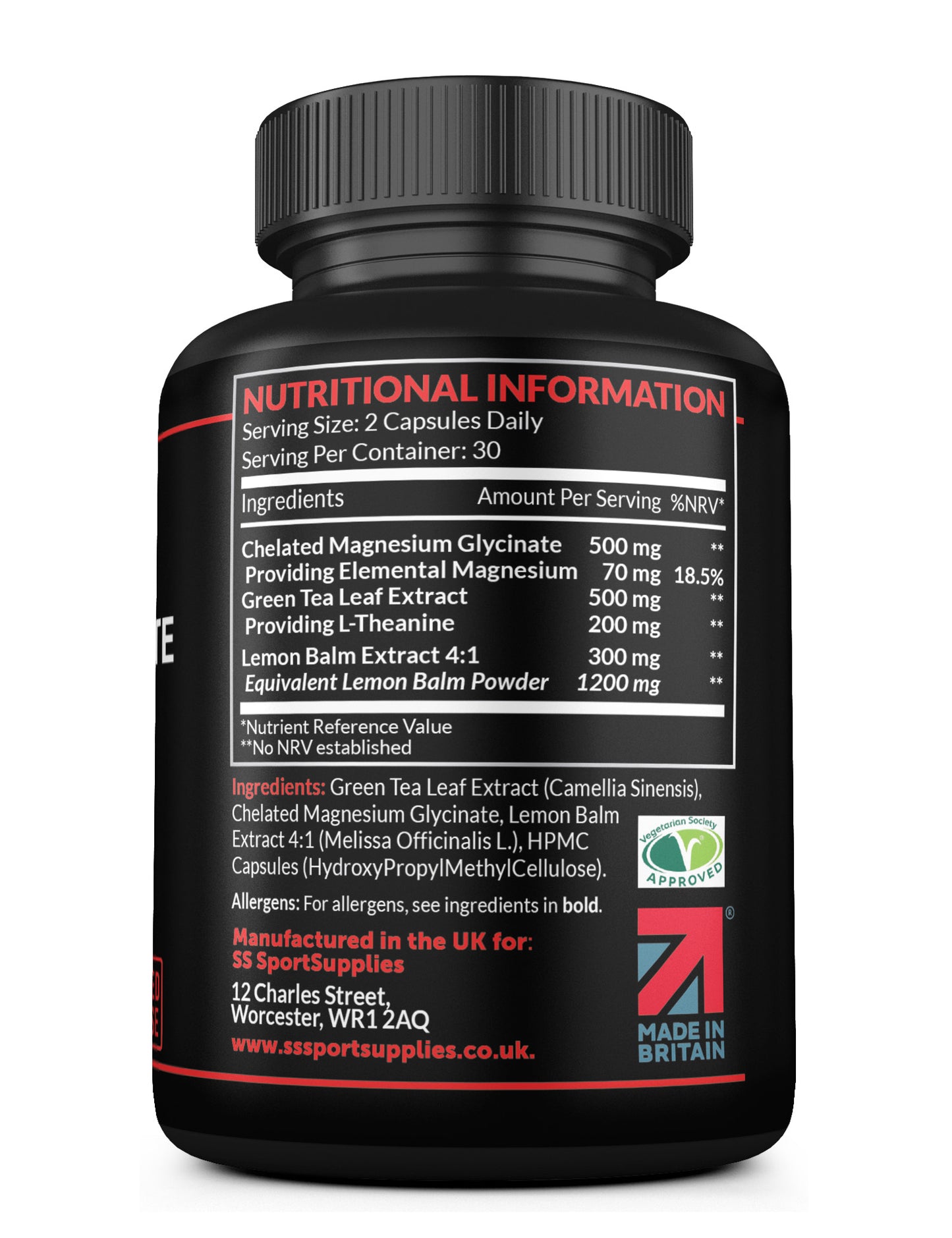 L-Theanine Advanced Complex + Lemon Balm & Magnesium Glycinate