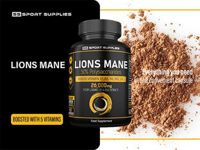 Lions Mane Extract 26,000mg plus 5 Vitamins for Enhanced Cognition and Mental Focus