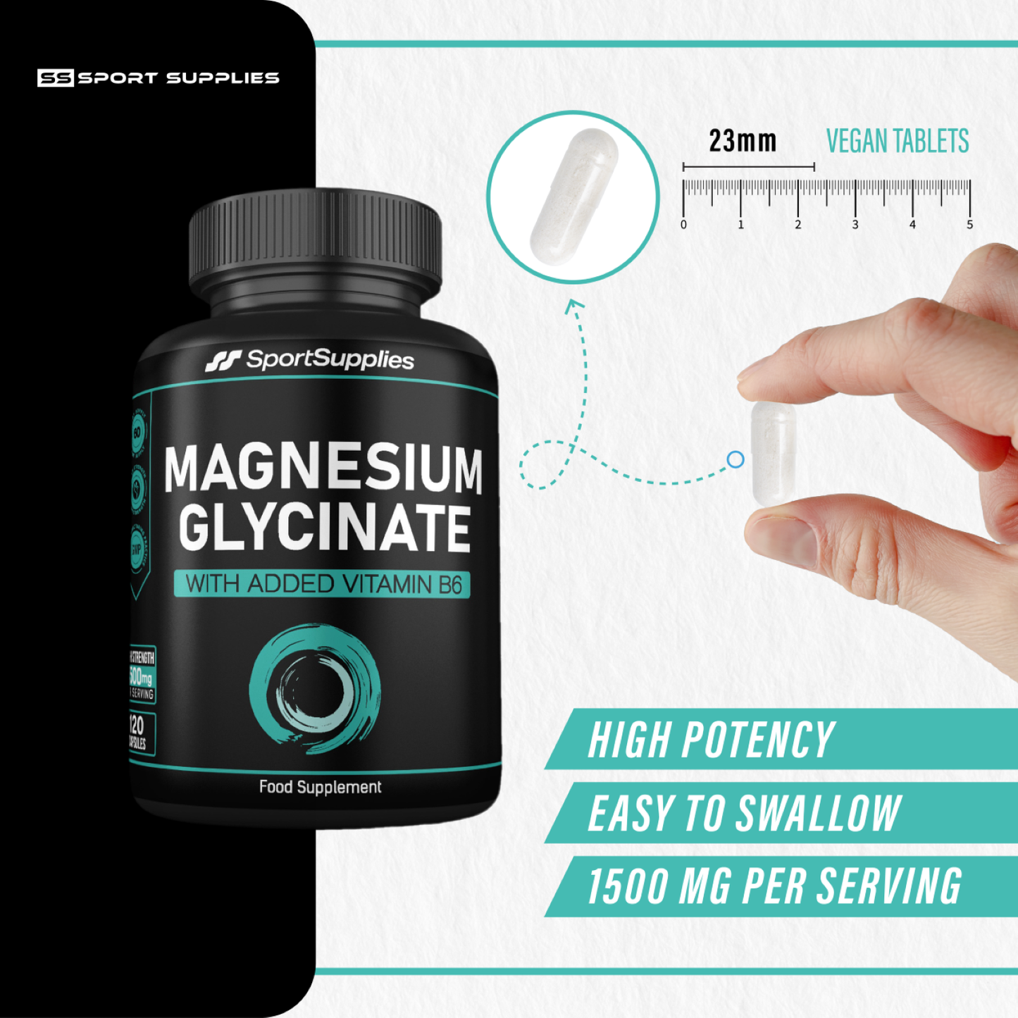 High Strength Magnesium Glycinate Capsules - 1500mg per serving