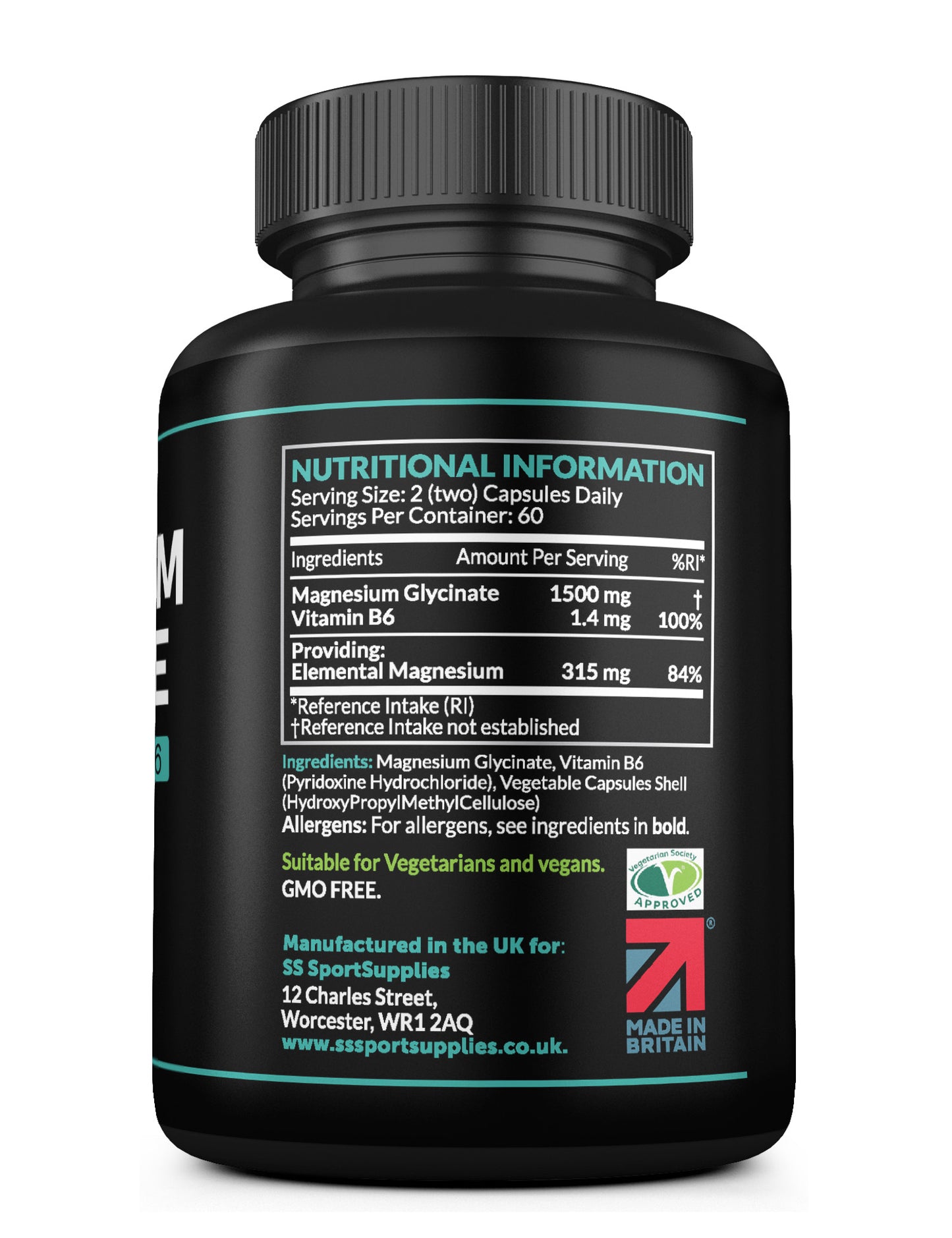 High Strength Magnesium Glycinate Capsules - 1500mg per serving