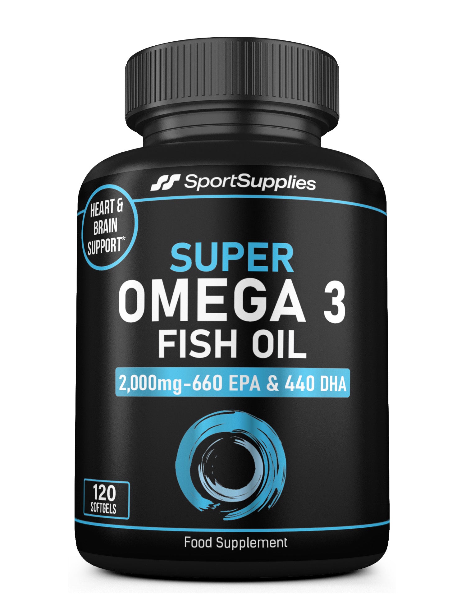 Super Strength  Omega-3 Fish Oil Capsules - 2,000mg Daily Serving