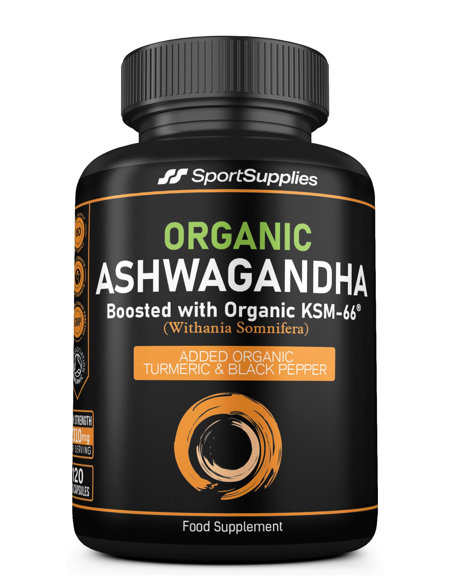 High Strength Organic Ashwagandha Capsules - 2400mg per serving