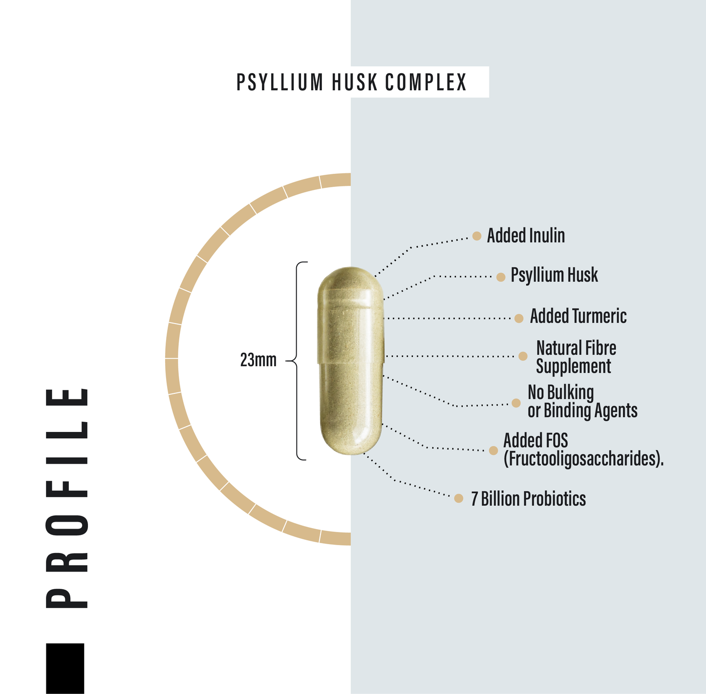 Psyllium Husk Triple Fibre Supplement + 6 Probiotic Strains - 10,000mg