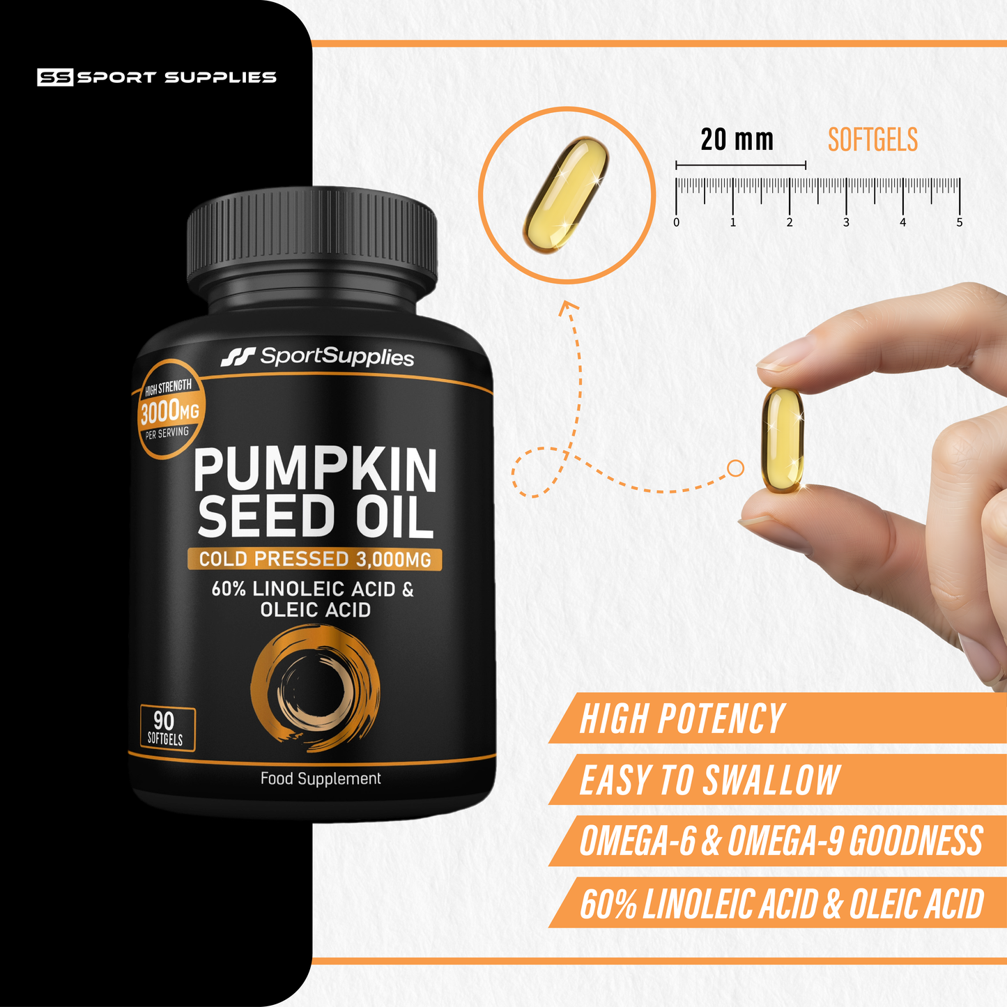 High Strength Pumpkin Seed Oil - 3,000mg per serving