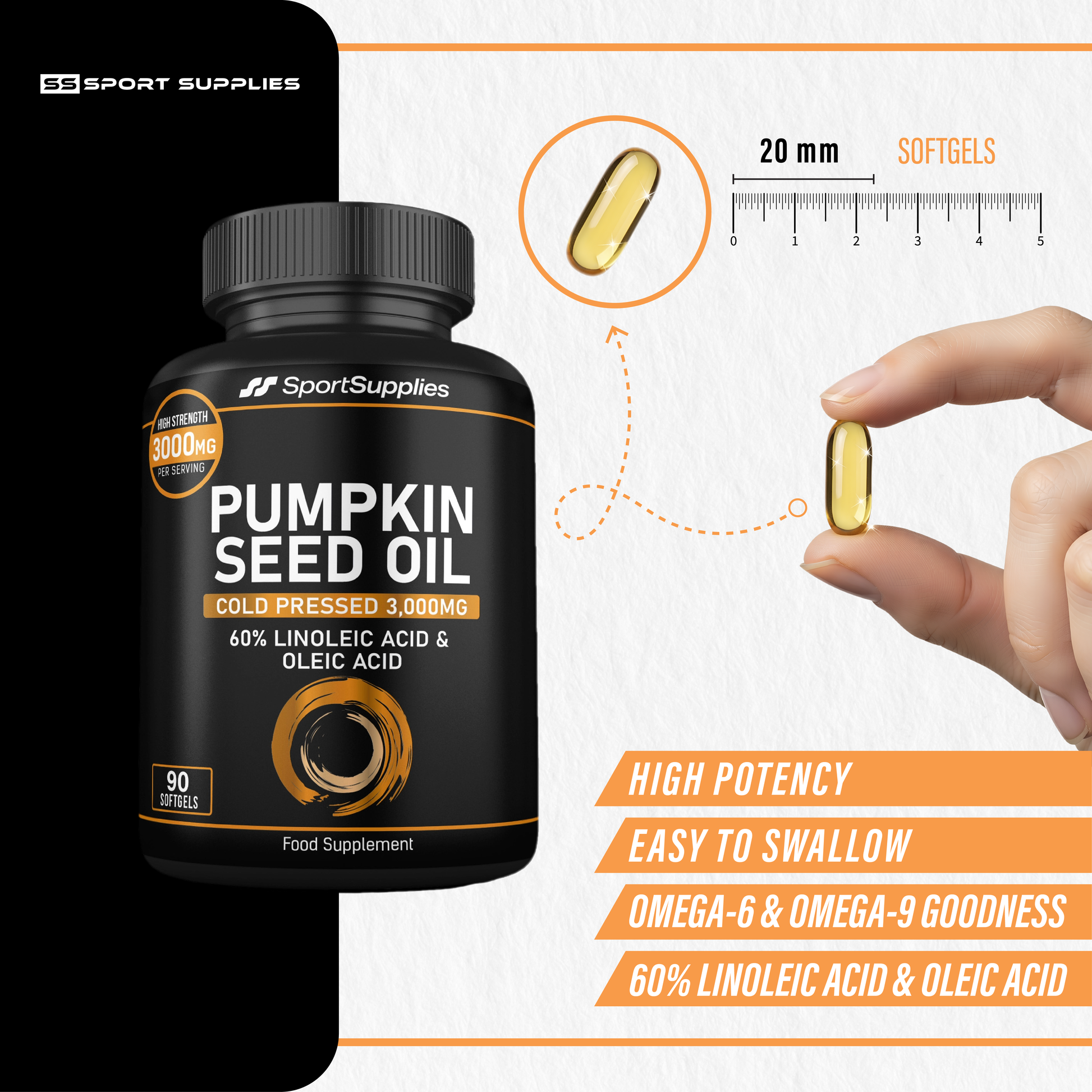 High Strength Pumpkin Seed Oil - 3,000mg per serving