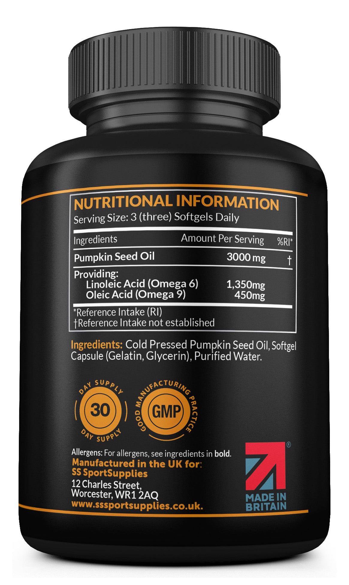 High Strength Pumpkin Seed Oil - 3,000mg per serving