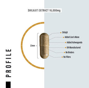 Pure Shilajit Capsules 16,000mg -120 Days Supply - 60% Fulvic Acid (from 400mg 40:1 extract ratio) - Added Ashwagandha, Turmeric, Lions Mane and Black Pepper - High Strength Himilayan Shalajit Resin