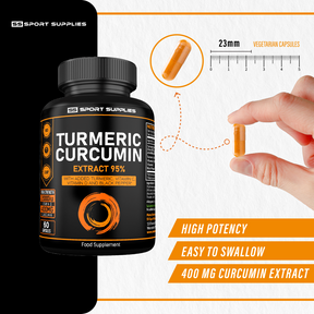 Turmeric Curcumin 95% - 400mg Curcumin with Black Pepper, Vitamin D and Vitamin C