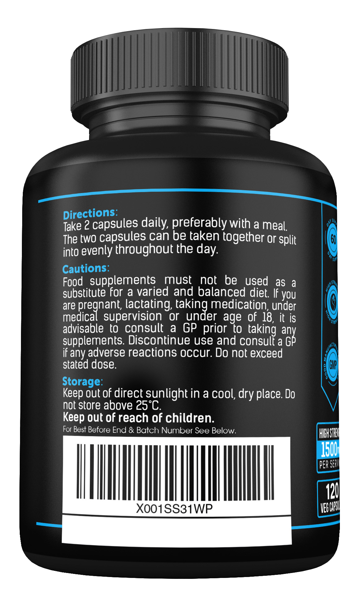 High Strength Clean Taurine Supplement - 1500mg per serving