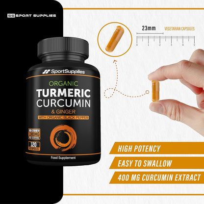 High Strength Organic Turmeric Capsules - 1380mg per serving