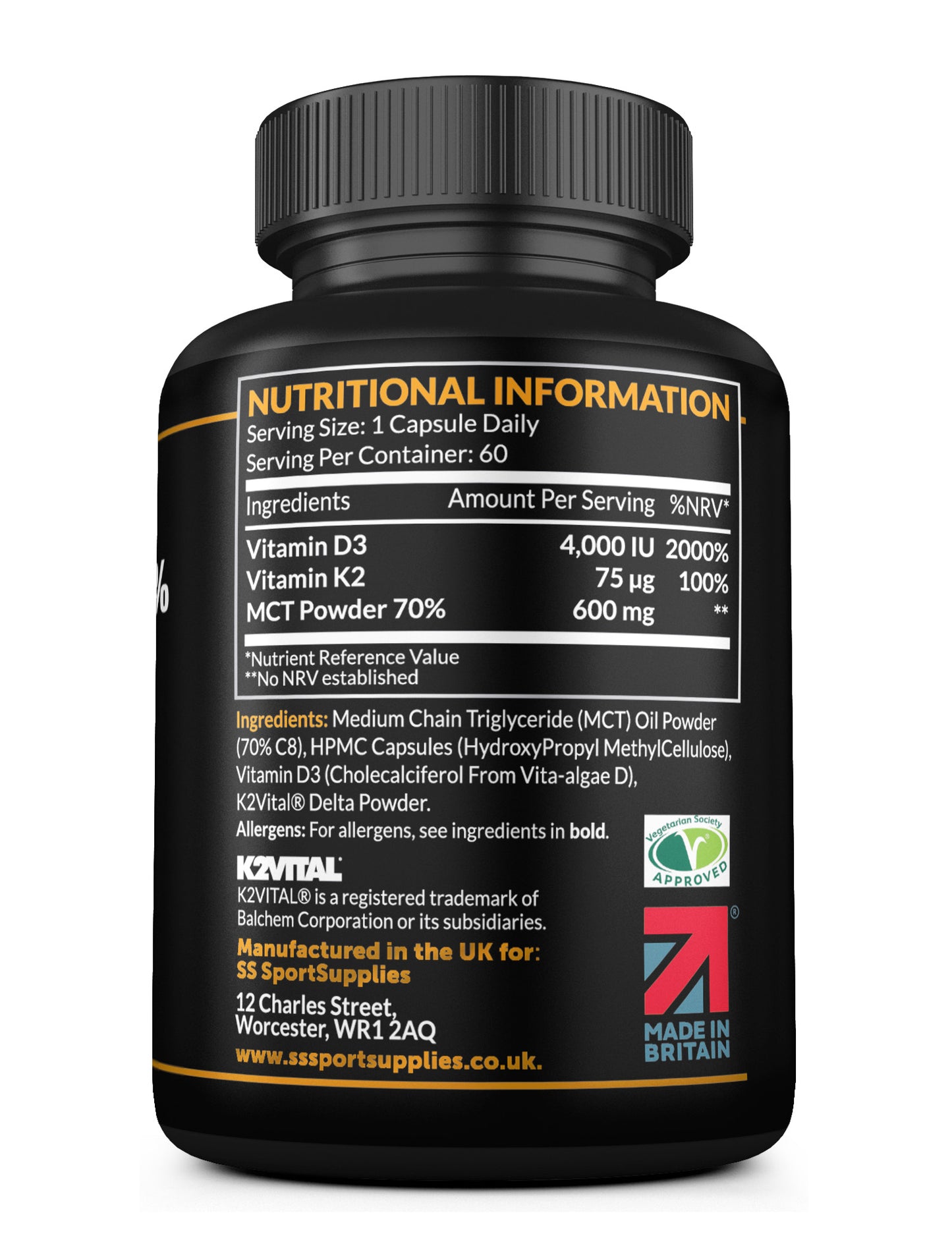 Super Strength Vitamin D3 & K2Vital® + MCT Oil Powder