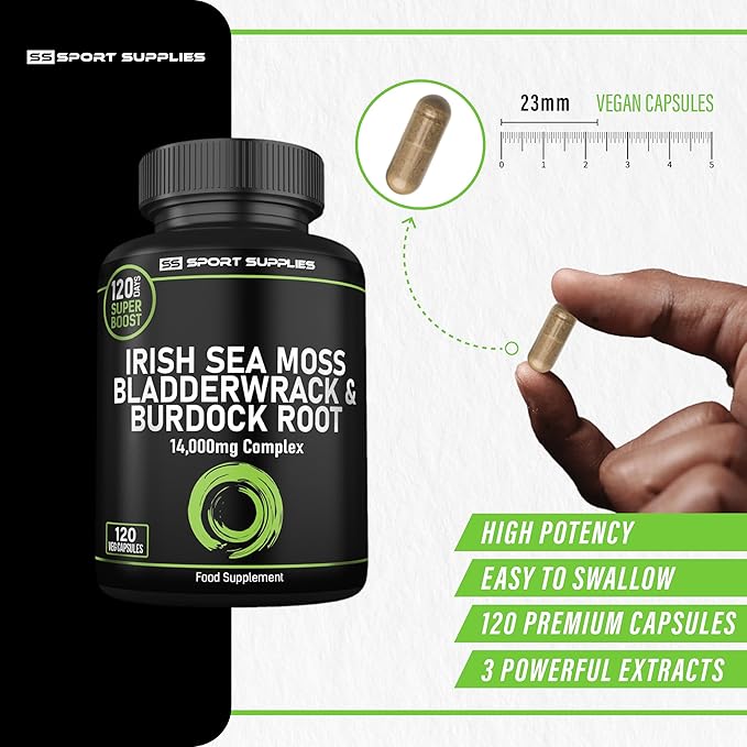 High Strength Irish Sea Moss Complex +  Bladderwrack & Burdock Root Extracts