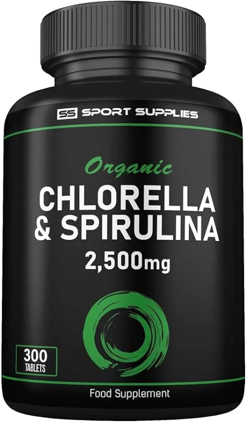 High Strength Organic Chlorella and Spirulina Tablets- 2500mg