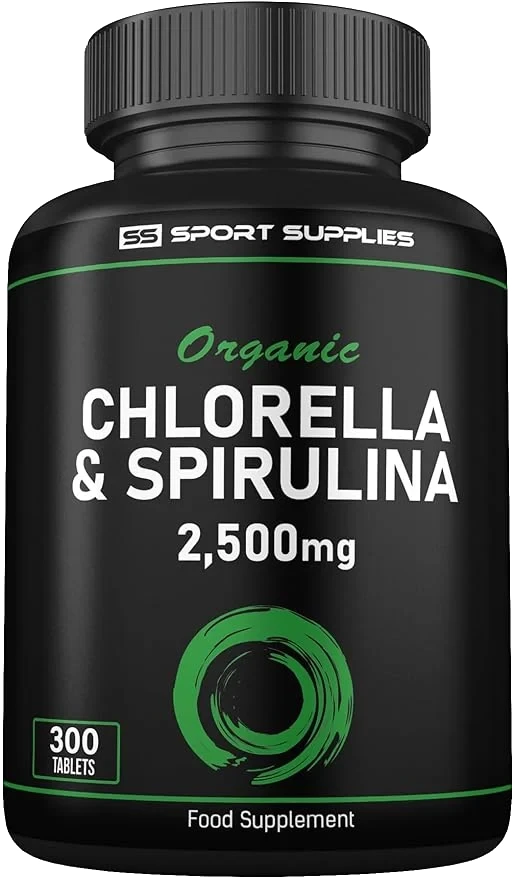 High Strength Organic Chlorella and Spirulina Tablets- 2500mg